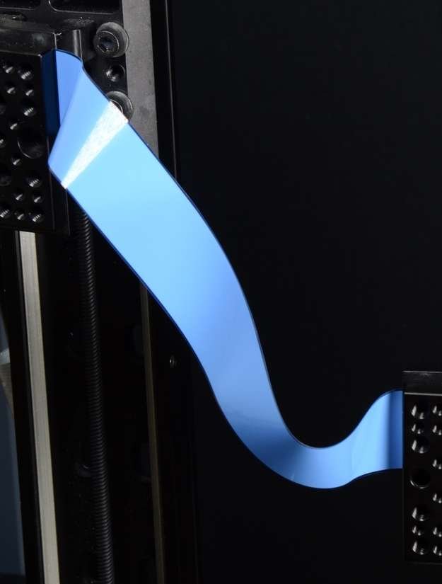 curved blue plastic strip